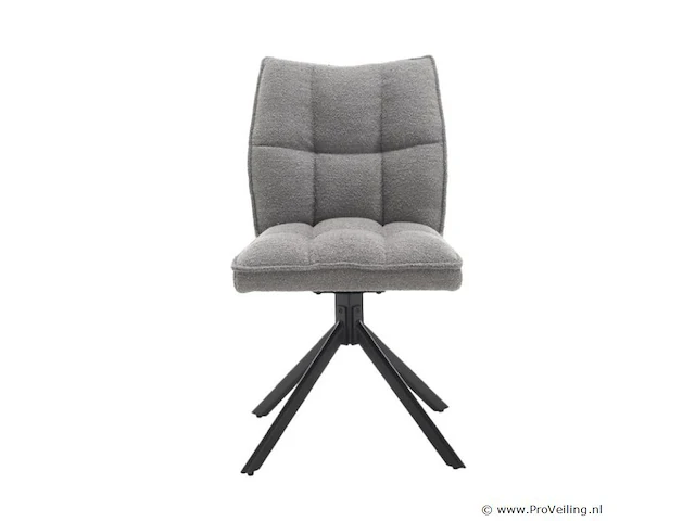 6x eetkamerstoel prego zonder arm - draaibaar - alpine 149 grijs - boucle stof - afbeelding 2 van  4
