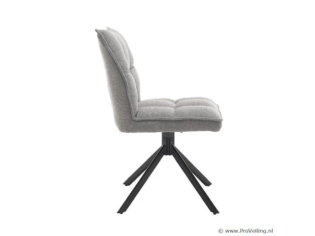 6x eetkamerstoel prego zonder arm - draaibaar - alpine 149 grijs - boucle stof - afbeelding 3 van  4