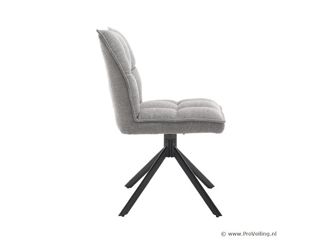 6x eetkamerstoel prego zonder arm - draaibaar - alpine 149 grijs - boucle stof - afbeelding 3 van  4
