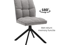 6x eetkamerstoel prego zonder arm - draaibaar - alpine 149 grijs - boucle stof - afbeelding 1 van  4