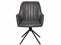 6x eetkamerstoel sting met arm - draaibaar - yacht antraciet - eco leer - afbeelding 2 van  8