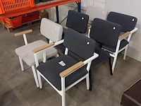 6x eetkamerstoel, zazuhome, "henk alpine", donkergrijs / antraciet - afbeelding 2 van  3