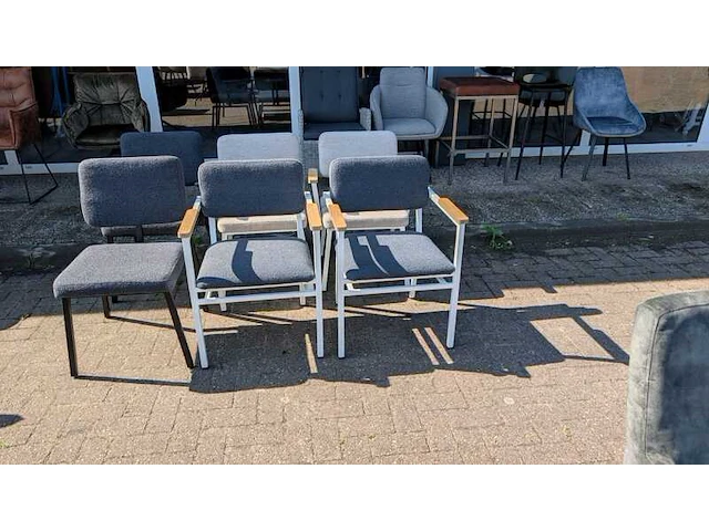 6x eetkamerstoel, zazuhome, "henk alpine", donkergrijs / antraciet - afbeelding 3 van  3