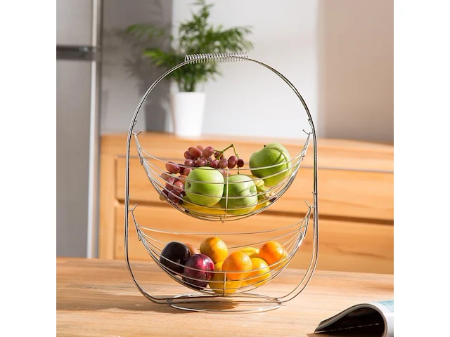 6x fruitmand met 2 schommelende manden levivo - afbeelding 2 van  8