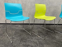 6x gaber slot - nestelbare kantinestoel - blauw, groen - afbeelding 2 van  6