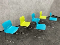 6x gaber slot - nestelbare kantinestoel - blauw, groen - afbeelding 6 van  6