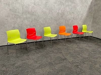 6x gaber slot - nestelbare kantinestoel - groen, rood, oranje - afbeelding 1 van  7