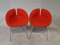 6x gestoffeerde kuipstoel, moroso, fjord p. urquiola