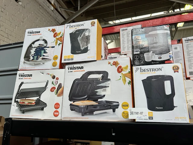 6x huishoudelijke apparaten w.o. grill, waterkoker w.o. tristar, bestron - afbeelding 1 van  4