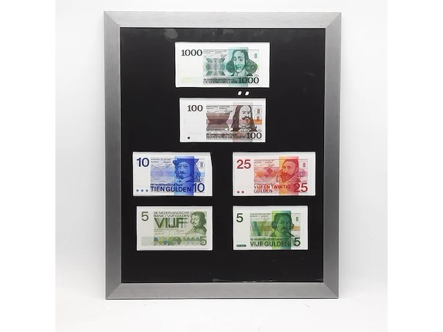 6x ingelijst gulden biljet - afbeelding 1 van  5