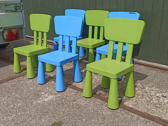 6x kunststof kinderstoel - afbeelding 1 van  3