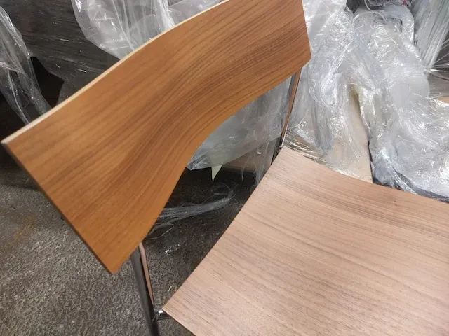 6x lammhults campus stoel, walnoot hout/metaal - afbeelding 2 van  2