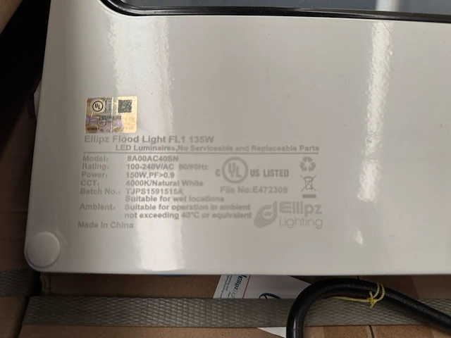 6x led flood light fl1 135w 4000k ellipz lighting - afbeelding 5 van  6