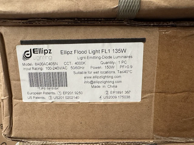 6x led flood light fl1 135w 4000k ellipz lighting - afbeelding 6 van  6