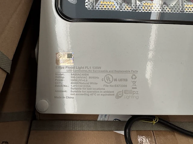 6x led flood light fl1 135w 4000k ellipz lighting - afbeelding 4 van  5