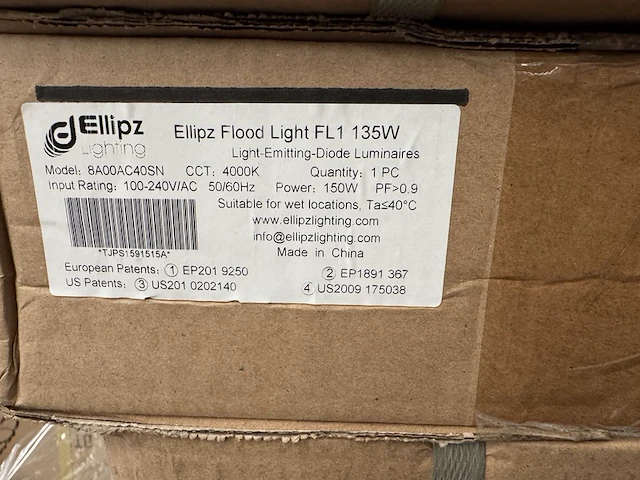 6x led flood light fl1 135w 4000k ellipz lighting - afbeelding 5 van  5