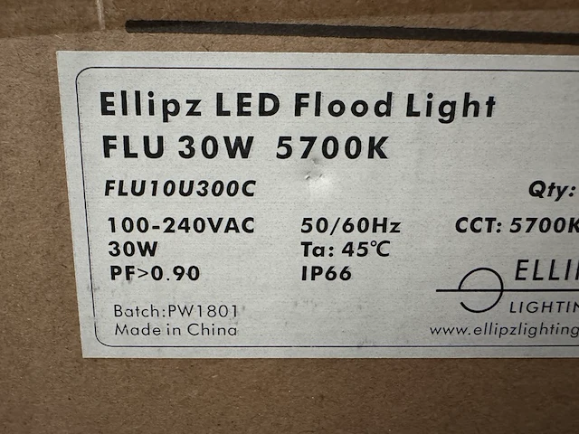 6x led flood light flu 30w 5700k ip66 ellipz lighting - afbeelding 3 van  3