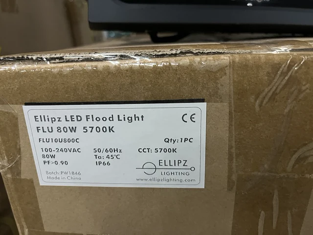 6x led flood light/bouwlamp 80w 5700k ip66 ellipz lighting - afbeelding 5 van  5
