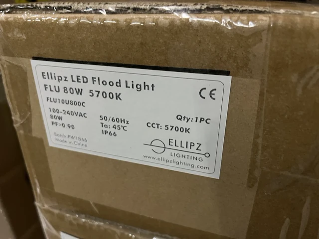 6x led flood light/bouwlamp 80w 5700k ip66 ellipz lighting - afbeelding 5 van  5
