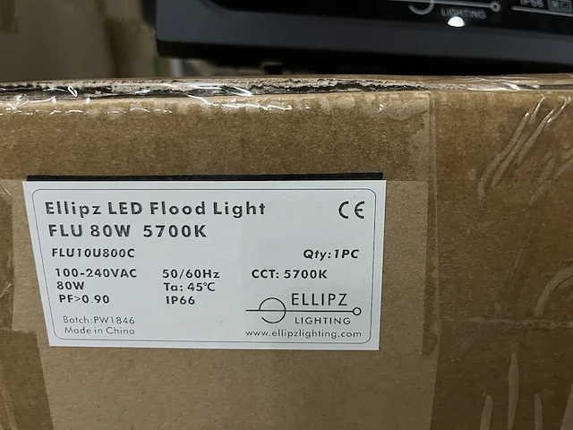 6x led flood light/bouwlamp 80w 5700k ip66 ellipz lighting - afbeelding 4 van  4
