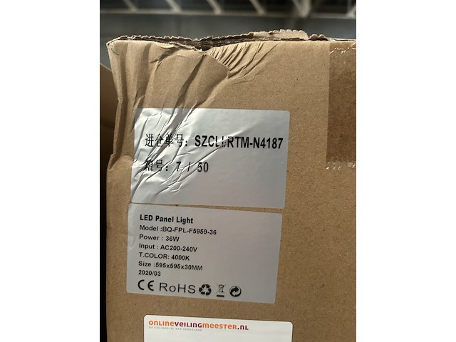 6x led paneel 36w 4000k 595x595 ellipz lighting - afbeelding 5 van  5