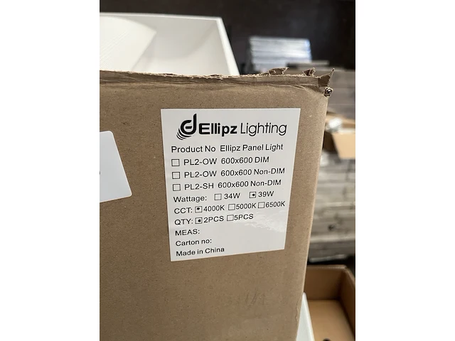 6x led panel light 39w 4000k 600x600 mm ellipz lighting - afbeelding 4 van  4