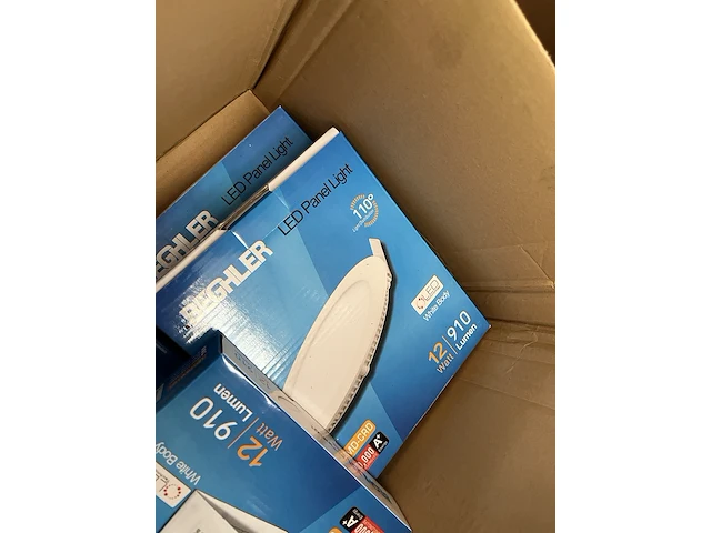 6x led panel light met sensor 12w 3000k 155x155 mm beghler - afbeelding 3 van  4