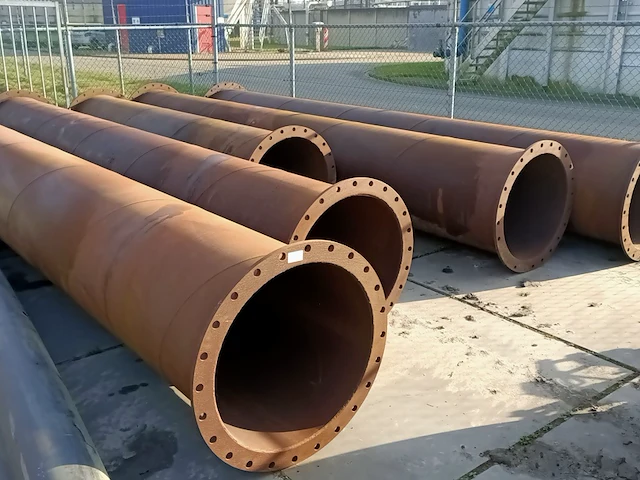 6x metalen buis met flens - afbeelding 1 van  6