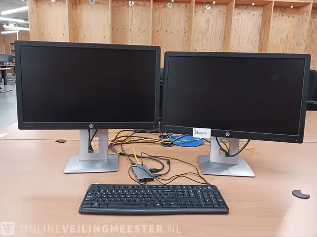 6x monitor hp elitedisplay e232, met 3 dockingstation - afbeelding 1 van  21