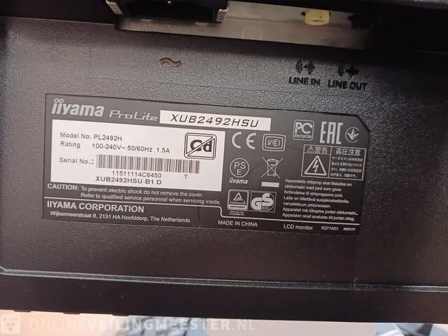 6x monitor iiyama pro lite 24", met 3x dockingstation - afbeelding 2 van  22