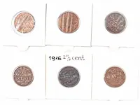 6x munten koningin wilhelmina , 1916-1941 - afbeelding 2 van  2