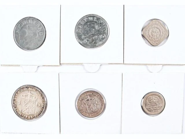 6x munten koningin wilhelmina (o.a. zilver) 1908-1943 - afbeelding 2 van  2