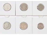 6x munten koningin wilhelmina (o.a. zilver) 1909-1929 - afbeelding 2 van  2