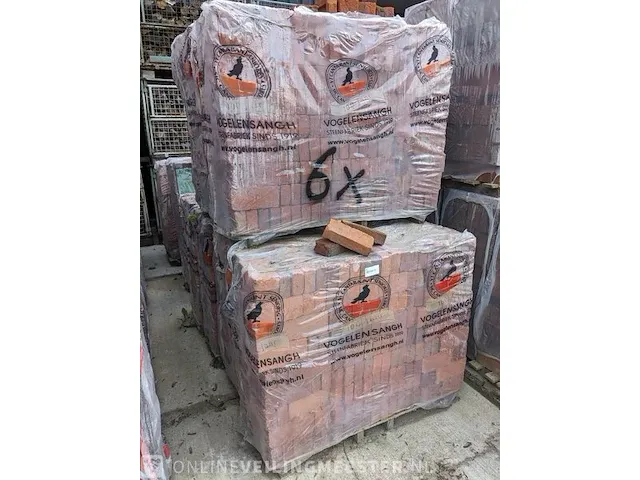 6x pallet baksteen rood - afbeelding 1 van  3