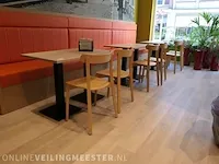 6x restauranttafel met 6x houten stoel