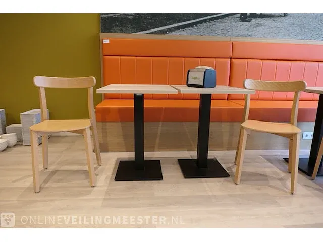 6x restauranttafel met 6x houten stoel - afbeelding 2 van  9