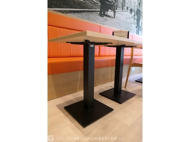 6x restauranttafel met 6x houten stoel - afbeelding 4 van  9