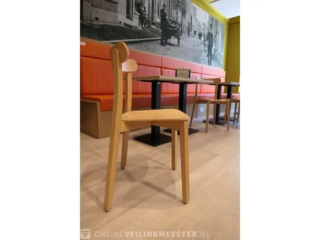 6x restauranttafel met 6x houten stoel - afbeelding 8 van  9