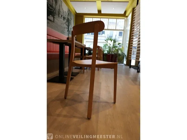 6x restauranttafel met 6x houten stoel - afbeelding 9 van  9