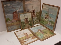 6x schilderij van verschillende molens, w. warmer - afbeelding 1 van  12