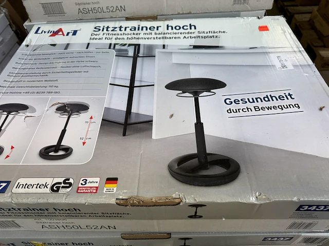 6x seat trainer, extra hoge bureaustoel, fitnesskruk living art - afbeelding 2 van  4