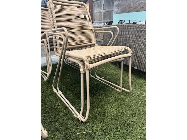 6x tuinstoel lux outdoor living, zand - afbeelding 3 van  6