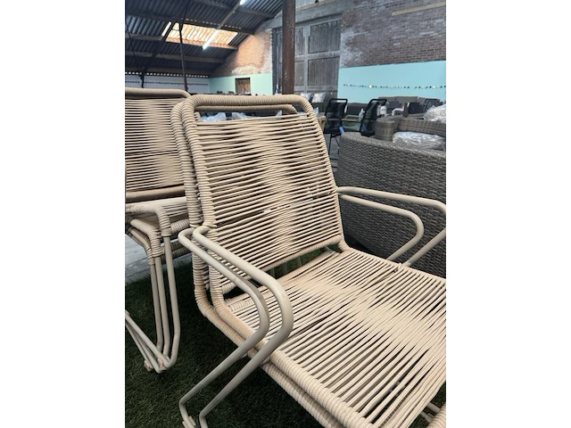 6x tuinstoel lux outdoor living, zand - afbeelding 4 van  6