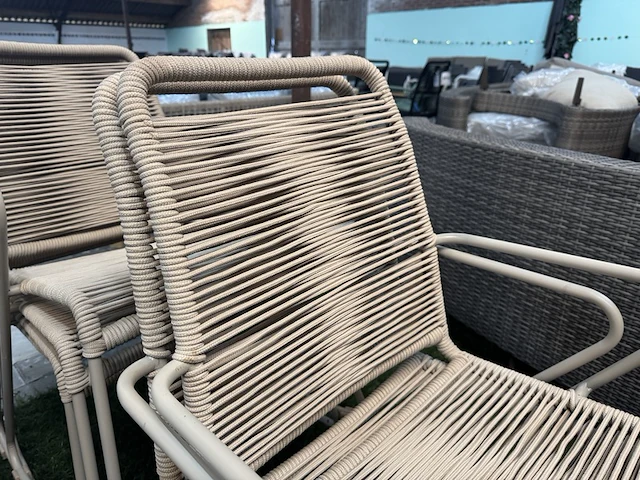 6x tuinstoel lux outdoor living, zand - afbeelding 6 van  6