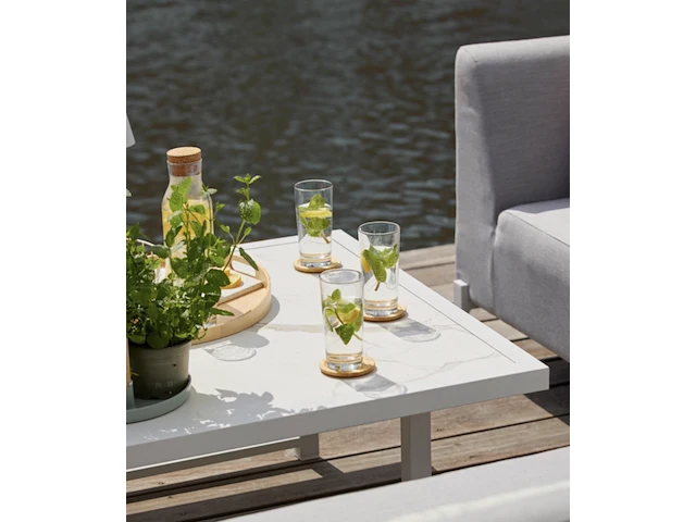 6x tuintafel, hartman, dion corner white 88x88 cm, wit - afbeelding 2 van  4
