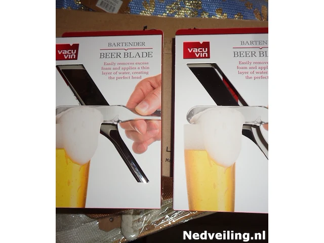 6x vacuvin bierafschuimer rvs - afbeelding 1 van  3