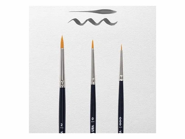 6x van gogh aquarelverf penselenset 191 middel, set met 3 penselen - afbeelding 1 van  2