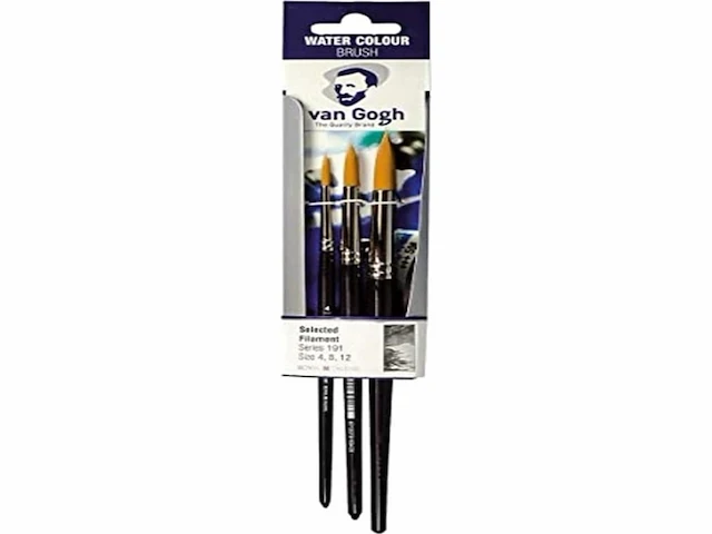6x van gogh aquarelverf penselenset 191 middel, set met 3 penselen - afbeelding 2 van  2