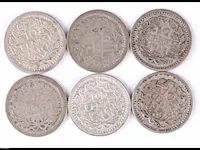 6x zilveren munten koningin wilhelmina - afbeelding 2 van  2