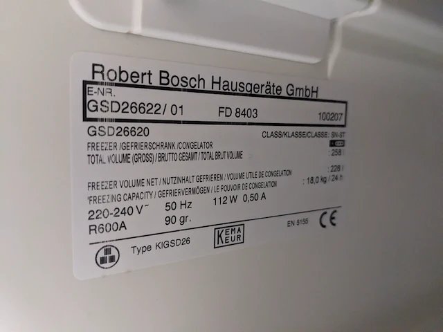 7 lade vriezer, bosch, gsd26622 - afbeelding 6 van  6